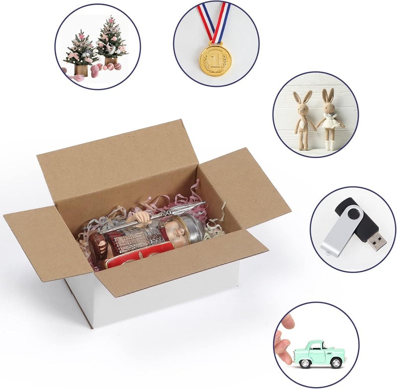 SPEPLA Shipping Boxes 6x4x3 Set of 40, White Corrugated Cardboard Box for Mailing Business Packaging - Image 4